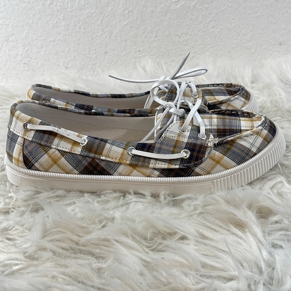 ROCK & CANDY Duffy Plaid Boat Shoes Loafers Size 10 - Picture 3 of 10